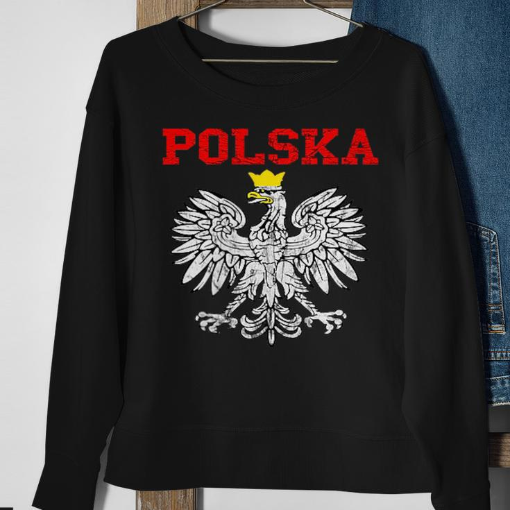 Polska Polish Eagle Poland Flag Polish Pride Polska Poland Sweatshirt Gifts for Old Women