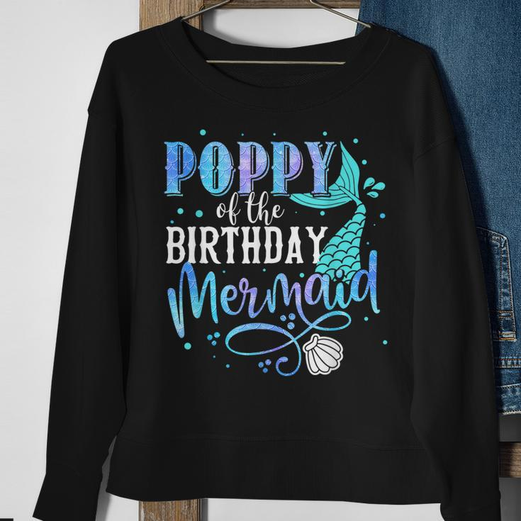 Poppy Of The Birthday Mermaid Family Matching Party Squad Sweatshirt Gifts for Old Women