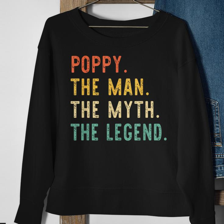 Poppy The Man The Myth The Legend Fathers Day Vintage Retro Sweatshirt Gifts for Old Women