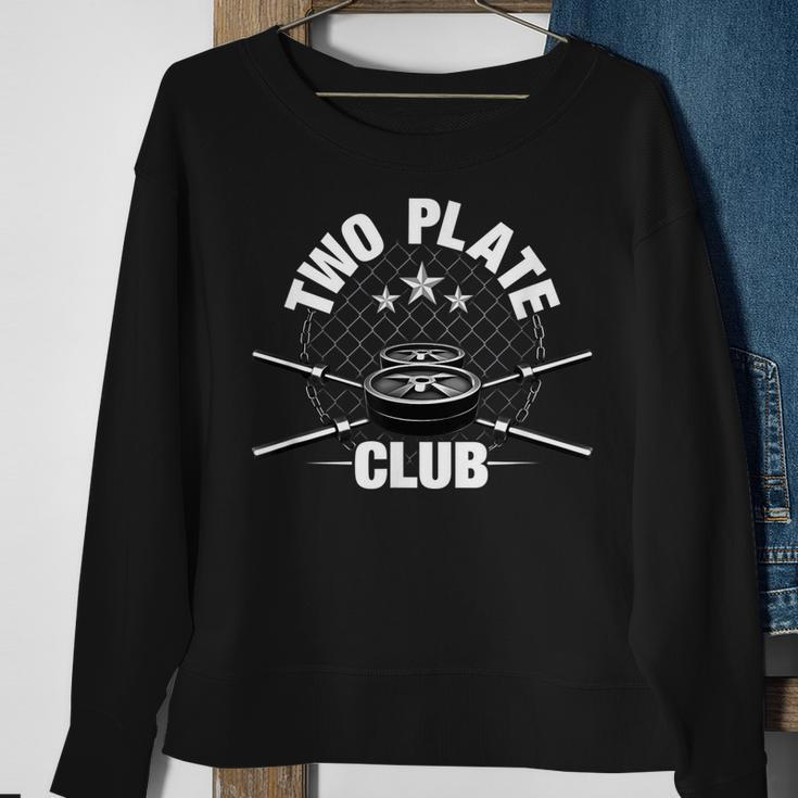 Powerlifting Two Plate Club Sweatshirt Gifts for Old Women