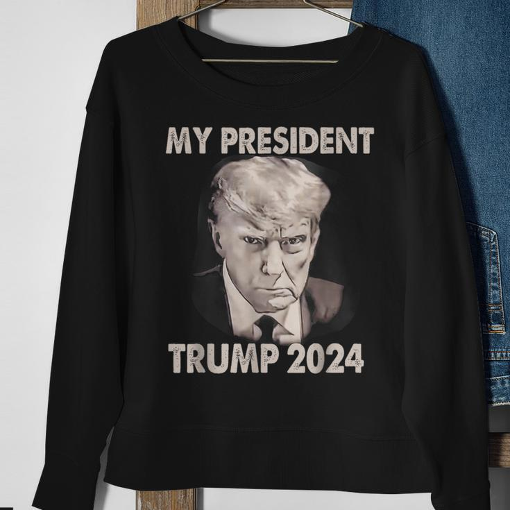 My President Trump 2024 Shot Trump President 2024 Sweatshirt Gifts for Old Women