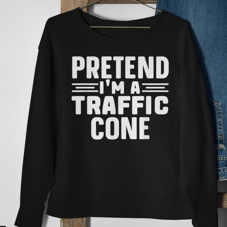 Pretend I'm A Traffic Cone Lazy Halloween Costume Sweatshirt Gifts for Old Women