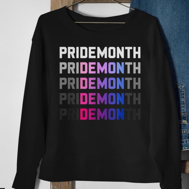 Pridemonth Demon Vintage Human Right Bisexual Sweatshirt Gifts for Old Women