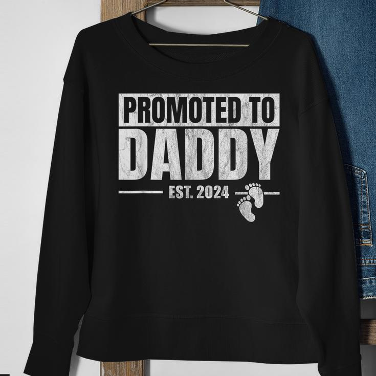 Promoted To Daddy Est 2024 Fathers Day First Time Dad Sweatshirt Gifts for Old Women