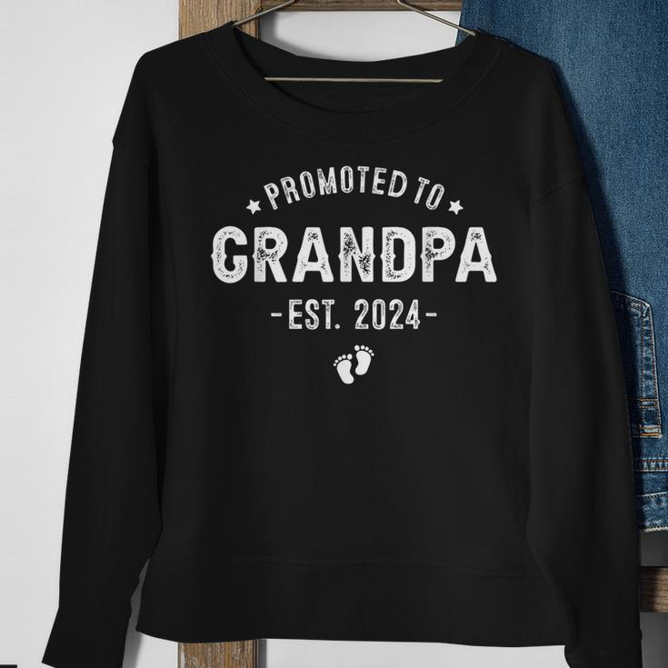 Promoted To Grandpa 2024 Soon To Be First Time Grandfather Sweatshirt Gifts for Old Women