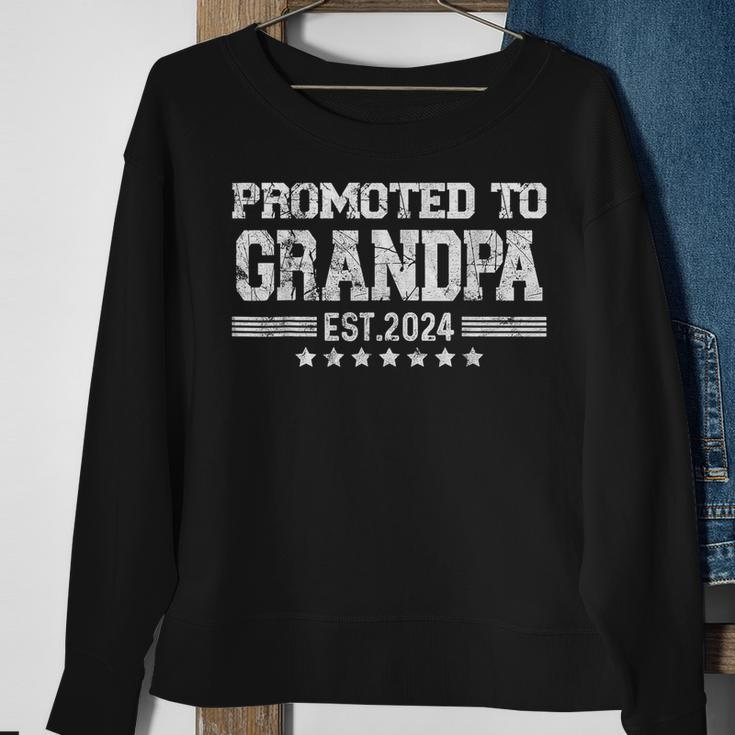 Promoted To Grandpa 2024 Soon To Be Popi Funny New Dad Grandpa Funny Gifts Sweatshirt Gifts for Old Women