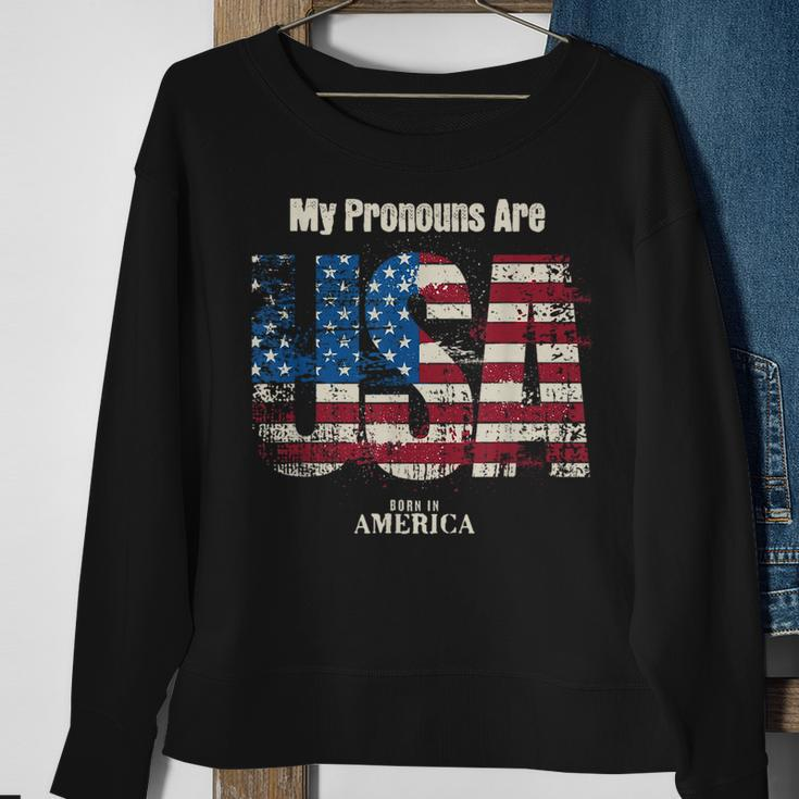 My Pronouns Are Usa 4Th Of July Celebration Proud American Sweatshirt Gifts for Old Women