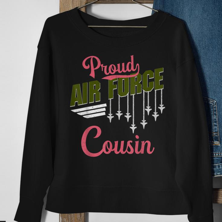 Proud Air Force Cousin Pride Military Family Gift Sweatshirt Gifts for Old Women