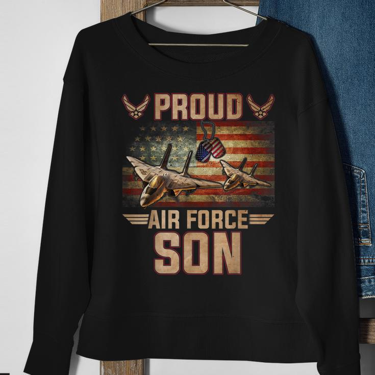 Proud Air Force Son Veteran Pride Sweatshirt Gifts for Old Women
