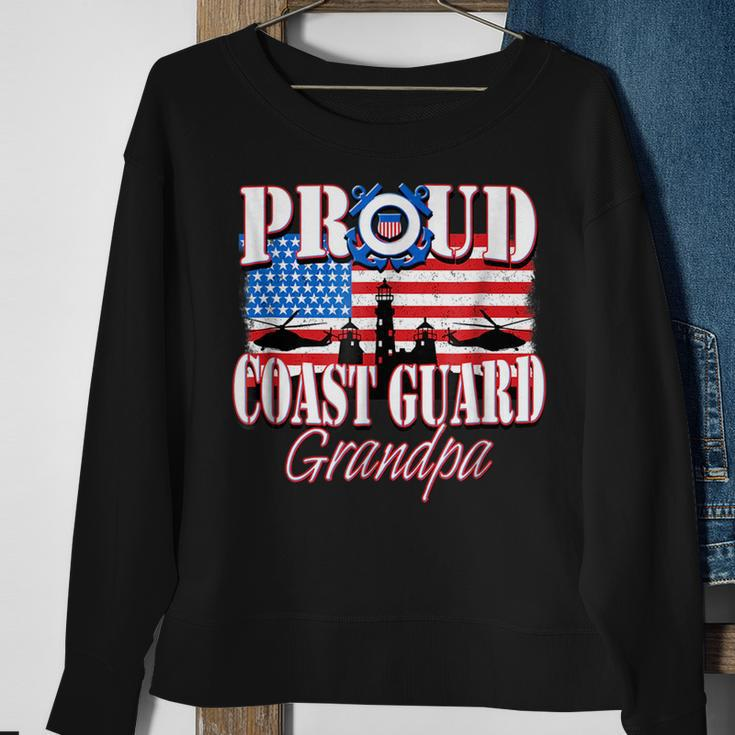 Proud Coast Guard Grandpa Usa Flag Men Grandpa Funny Gifts Sweatshirt Gifts for Old Women