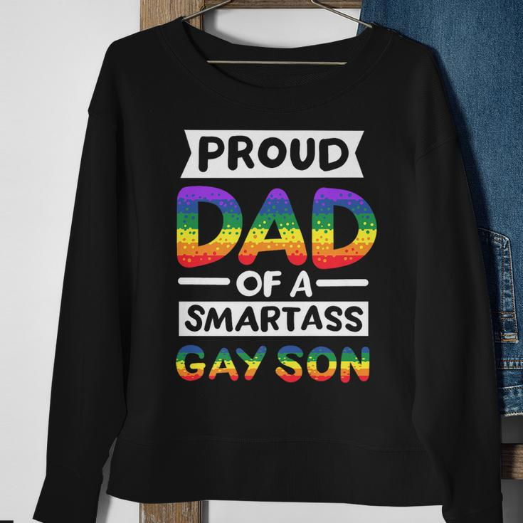 Proud Dad Of A Smartass Gay Son Funny Lgbt Pride Month Men Sweatshirt Gifts for Old Women