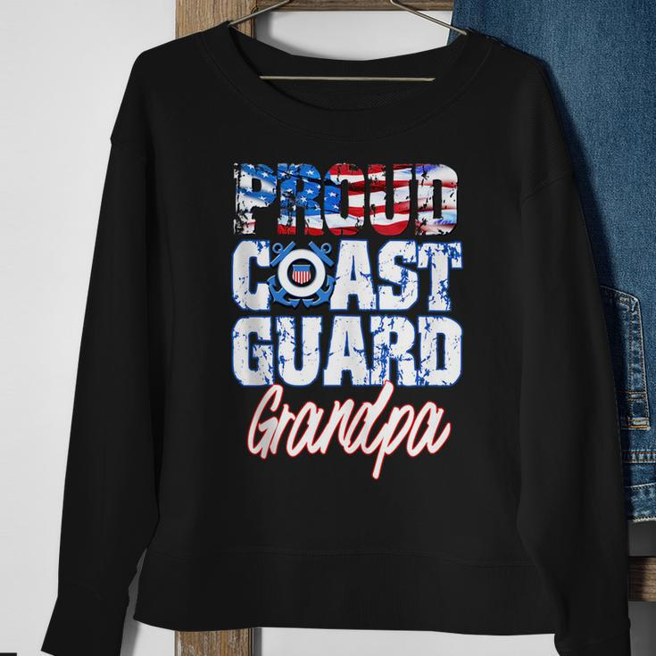 Proud Patriotic Usa Coast Guard Grandpa Usa Flag Men Grandpa Funny Gifts Sweatshirt Gifts for Old Women