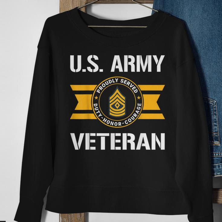 Proudly Served Us Army Veteran E8 First Sergeant Sweatshirt Gifts for Old Women