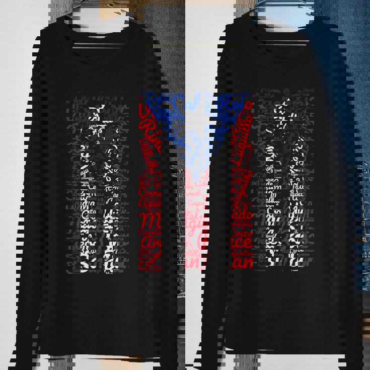 Pueblos En La Bandera De Puerto Rico Cities Of Puerto Rico Sweatshirt Gifts for Old Women