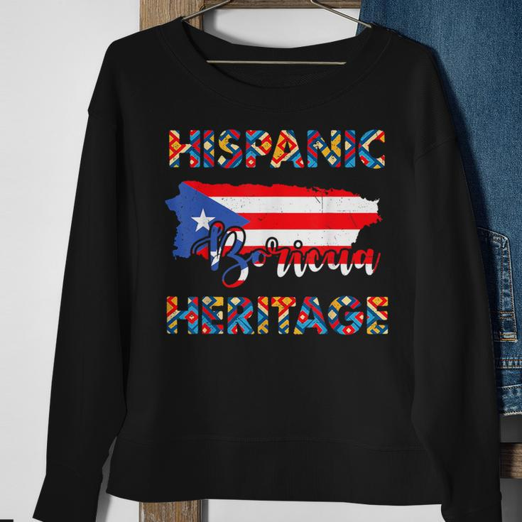 Puerto Rico Flag Hispanic Heritage Boricua Rican Sweatshirt Gifts for Old Women
