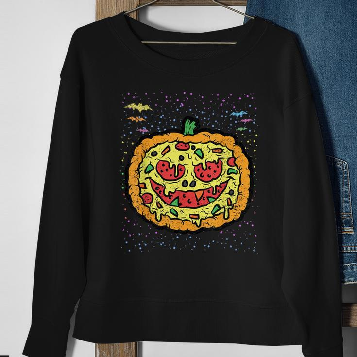 Pumpkin Pizza Hallowen Costume Scary Jack O Lantern Foodie Sweatshirt Gifts for Old Women