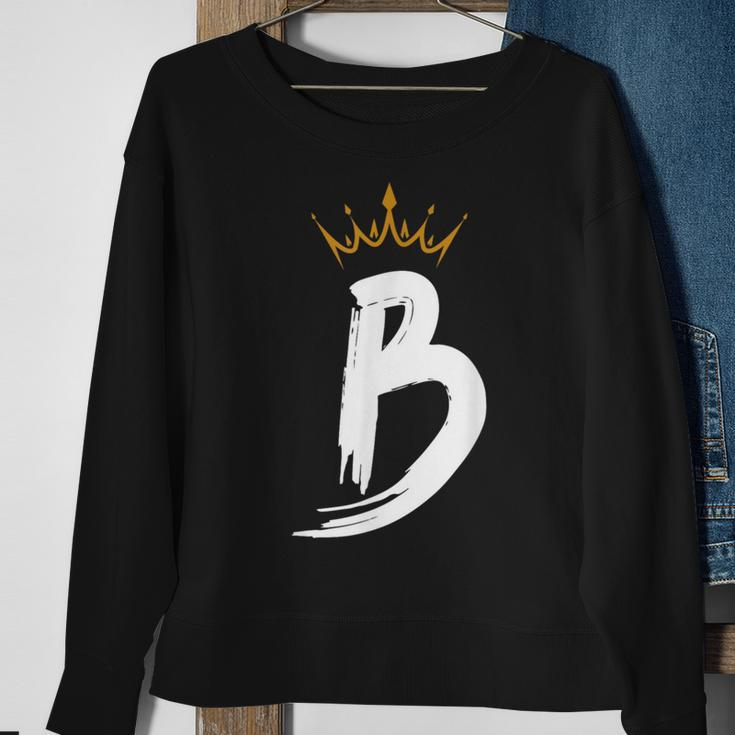 Queen King Letter B Favorite Letter With Crown Alphabet Sweatshirt Gifts for Old Women