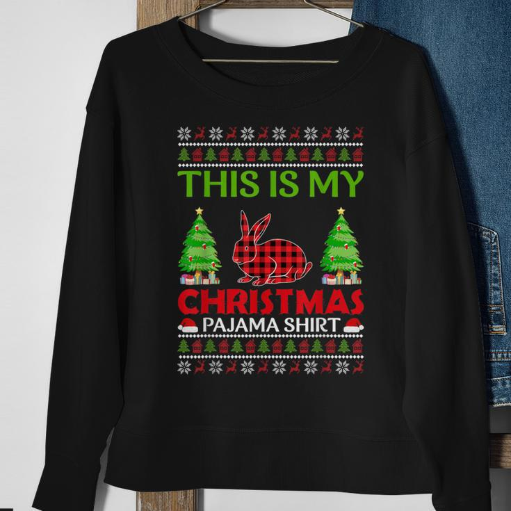 This Is My Rabbit Xmas Pajama Ugly Sweater Christmas Sweatshirt Gifts for Old Women