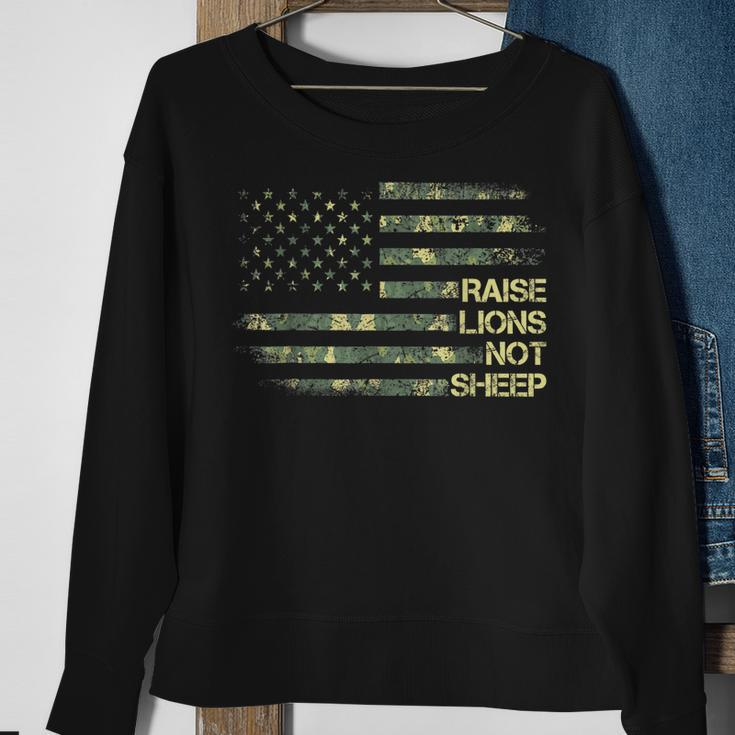 Raise Lions Not Sheep American Patriot Patriotic 4Th July Sweatshirt Gifts for Old Women