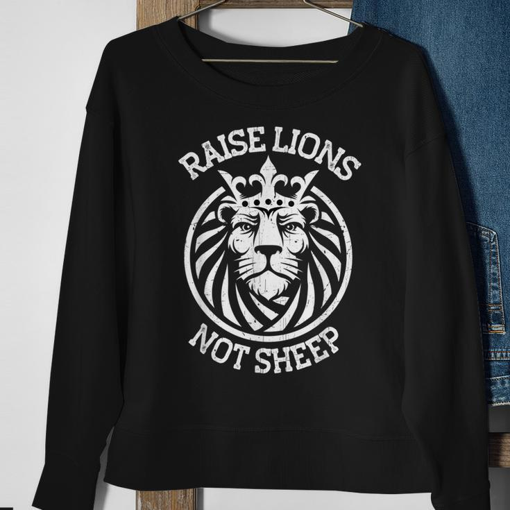 Raise Lions Not Sheep Distressed Statement Of King Gift For Mens Sweatshirt Gifts for Old Women