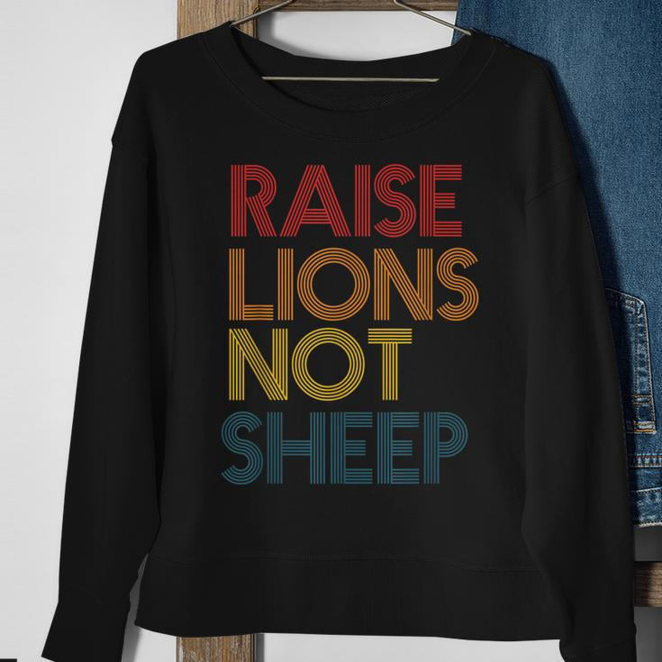 Raise Lions Not Sheep Patriot Party Vintage Sweatshirt Gifts for Old Women