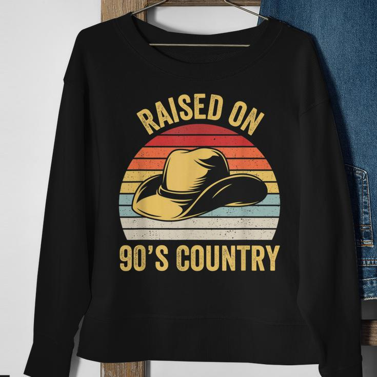 Raised On 90S Country Music Cowboy Cowgirl Vintage Retro Sweatshirt Gifts for Old Women