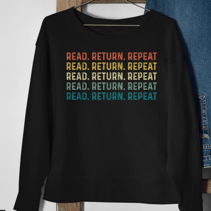 Read Return Repeat Cute Librarian Library Worker Sweatshirt Gifts for Old Women