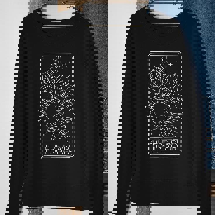 Reader Tarot Card Reading Book Tarot Card Author Writer Reading Funny Designs Funny Gifts Sweatshirt Gifts for Old Women