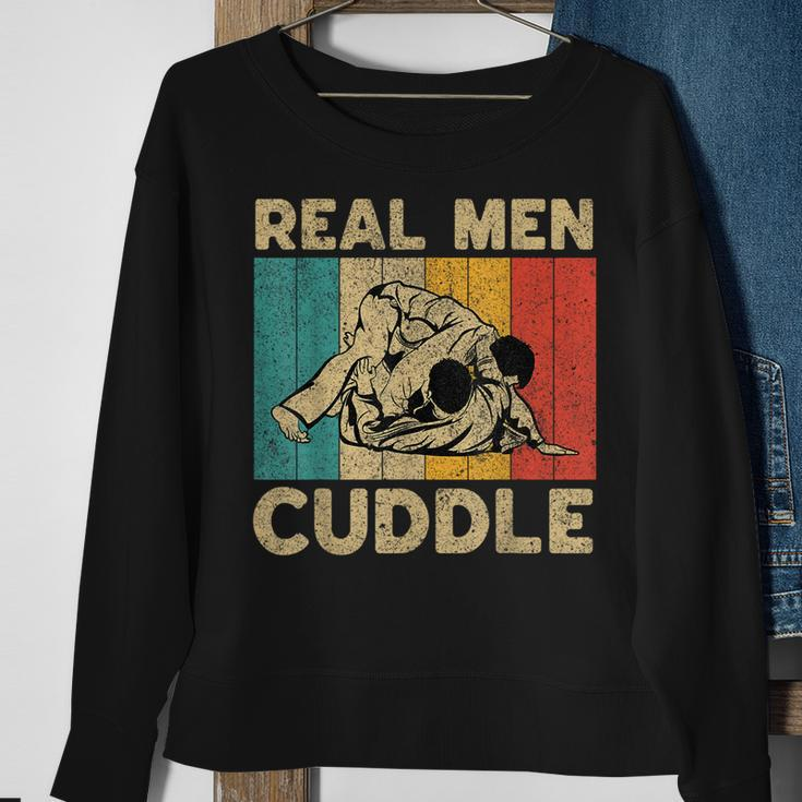 Real Men Cuddle Funny Vintage Bjj Brazilian Jiu Jitsu Sweatshirt Gifts for Old Women