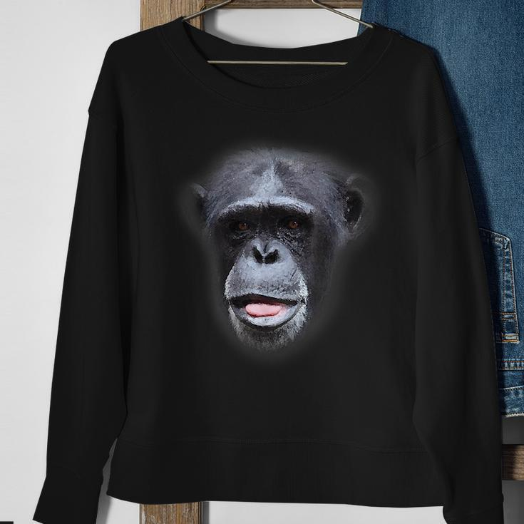 Realistic Monkey Face Costume Cool Easy Halloween Gift Sweatshirt Gifts for Old Women
