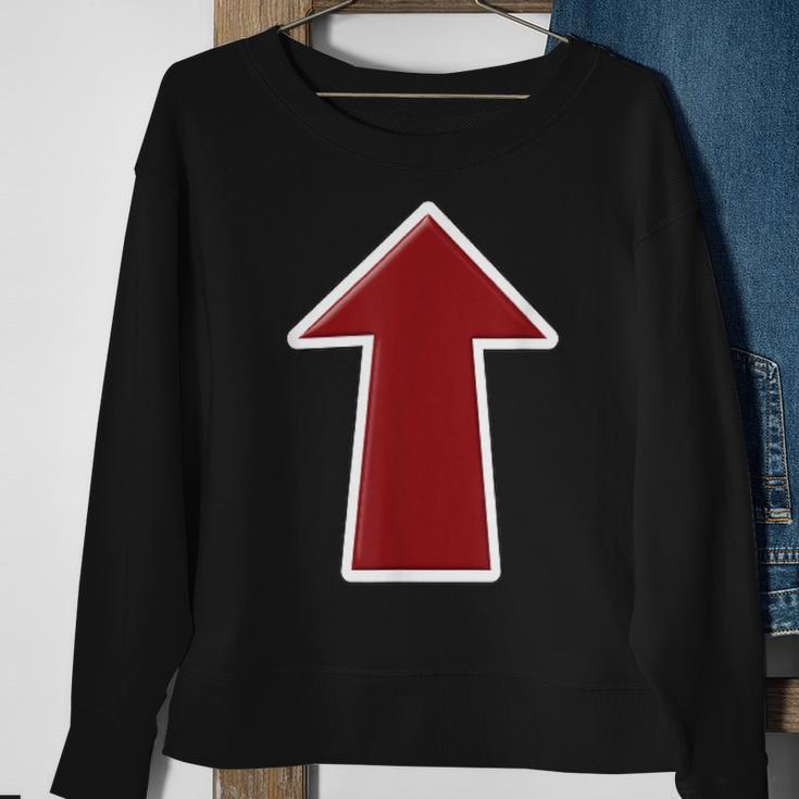 Red Arrow Pointing Up Sweatshirt Gifts for Old Women
