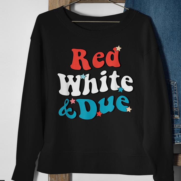 Red White And Due 4Th Of July Usa Baby Reveal American Sweatshirt Gifts for Old Women