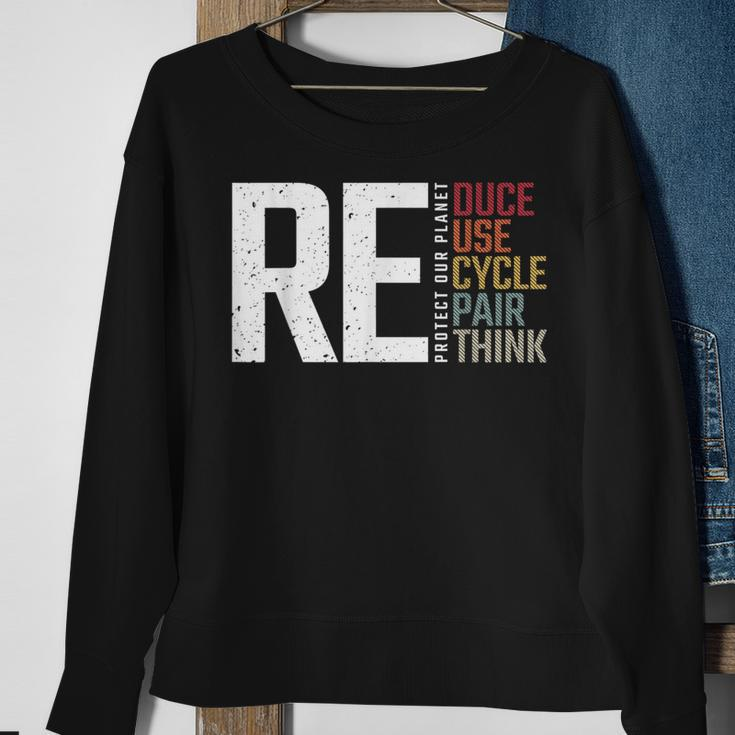 Reduce Reuse Recycle Rethink Repair Earth Day Environmental Sweatshirt Gifts for Old Women