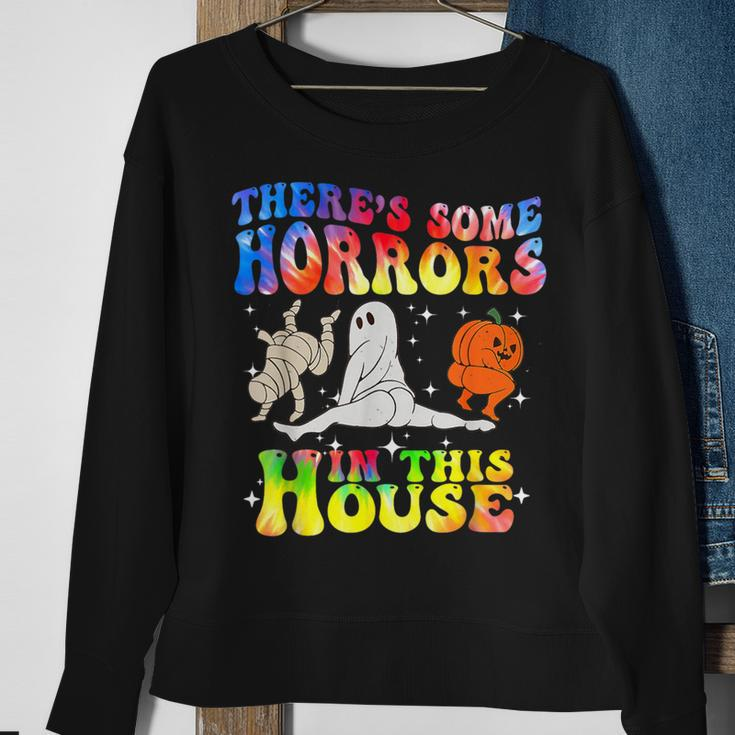 There's Some Horrors In This House Halloween Spooky Season Sweatshirt Gifts for Old Women
