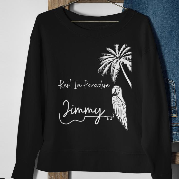 Rest In Paradise Jimmy Parrot Heads Guitar Music Lovers Sweatshirt Gifts for Old Women