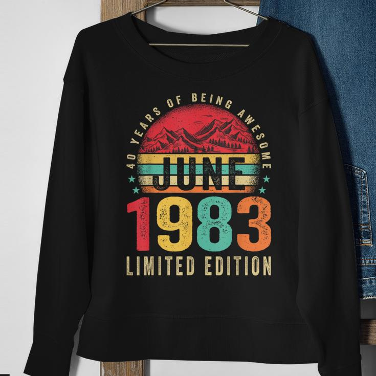 Retro 40Th Birthday Gifts Vintage Awesome Since June 1983 Sweatshirt Gifts for Old Women