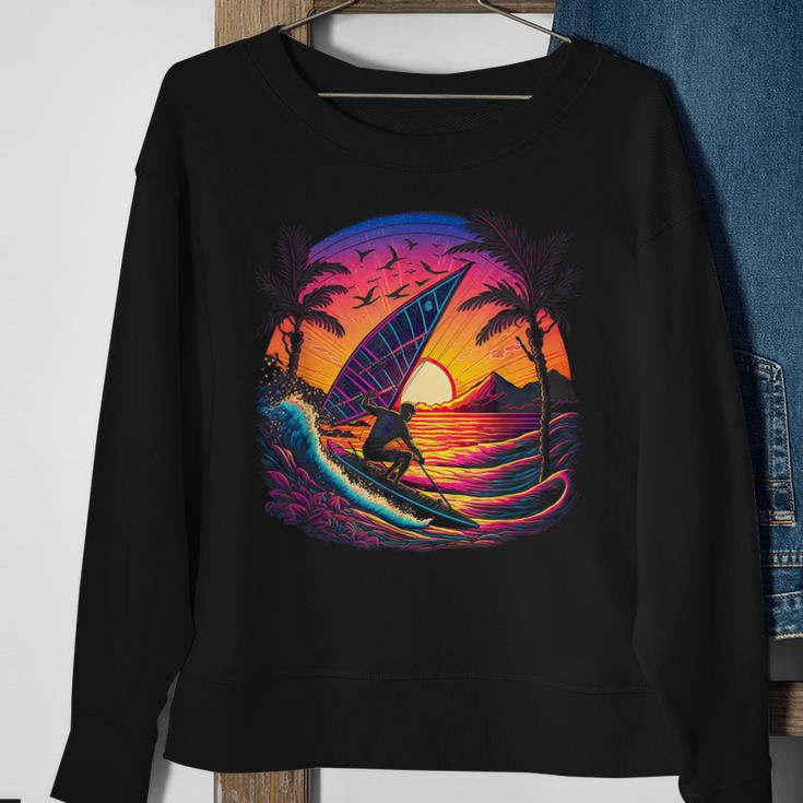 Retro Aesthetic Windsurfing Sweatshirt Gifts for Old Women