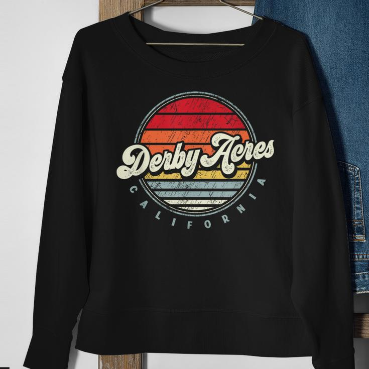 Retro Derby Acres Home State Cool 70S Style Sunset Sweatshirt Gifts for Old Women