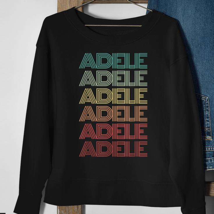 Retro First Name Adele Italian Personalized Nametag Groovy Sweatshirt Gifts for Old Women