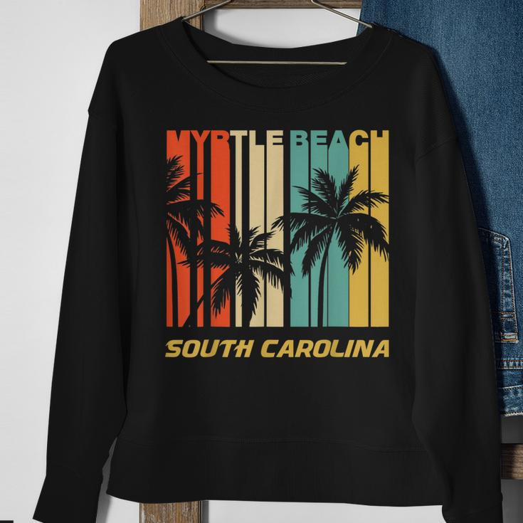 Retro Myrtle Beach South Carolina Palm Trees Vacation Sweatshirt Gifts for Old Women