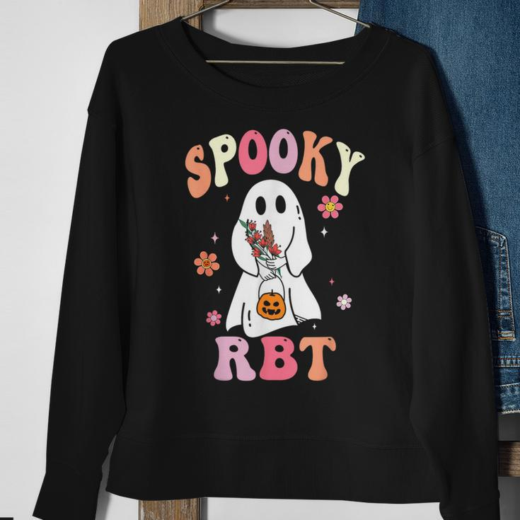 Retro Spooky Rbt Behavior Technician Halloween Rbt Therapist Sweatshirt Gifts for Old Women