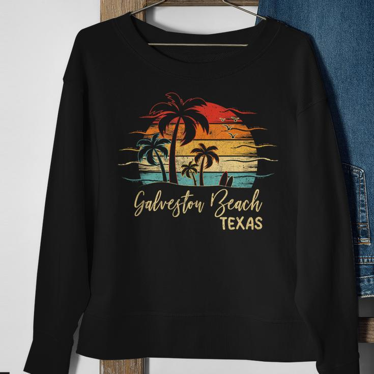 Retro Vintage Texas Galveston Beach Sweatshirt Gifts for Old Women