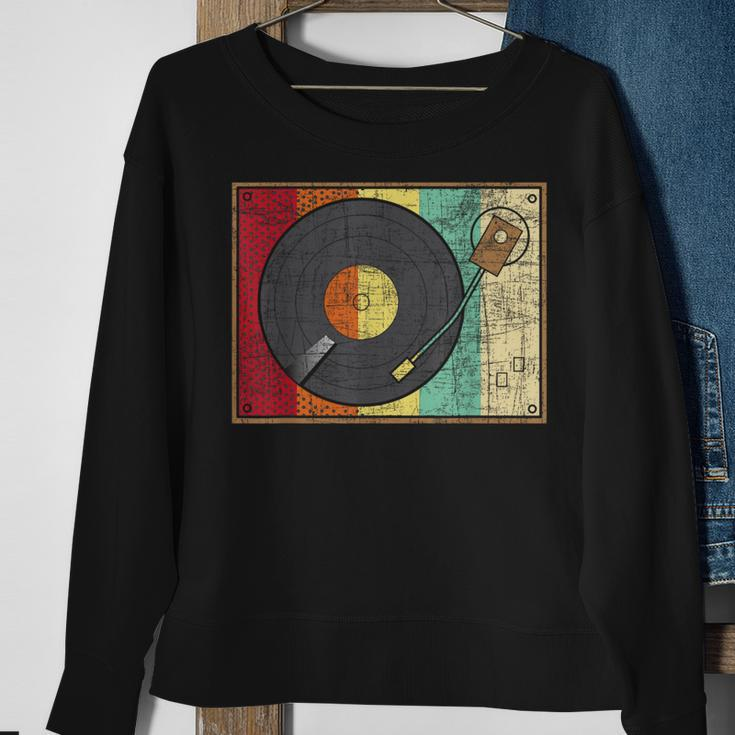 Retro Vintage Vinyl Record Player - Turntable Music Lover Vinyl Funny Gifts Sweatshirt Gifts for Old Women