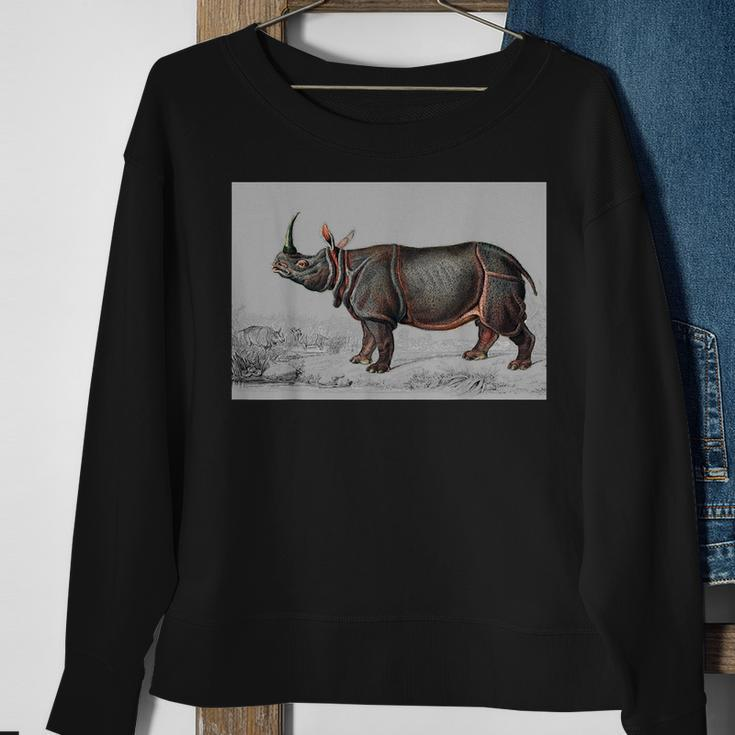Rhino Indian Rhinoceros Rhino Lover Safari Rhinoceros Sweatshirt Gifts for Old Women