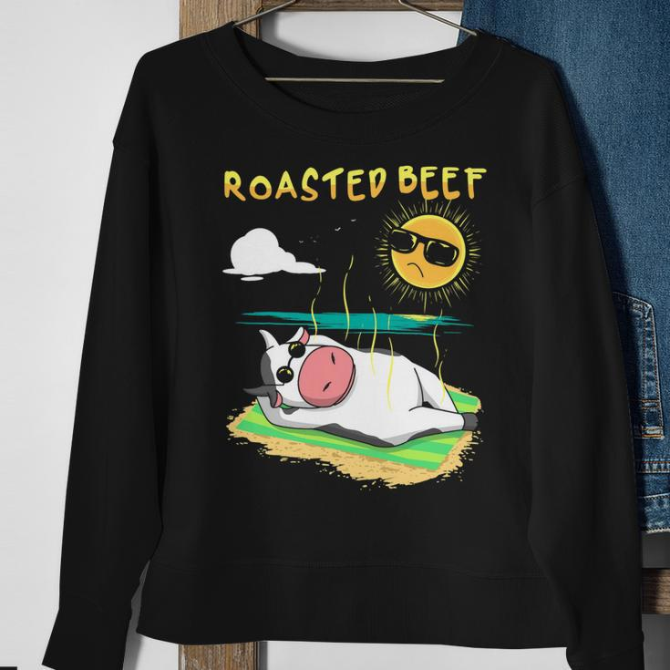 Roast Beef Cow Vacation Sun Tan Calf Lover Summer Vacationis Sweatshirt Gifts for Old Women