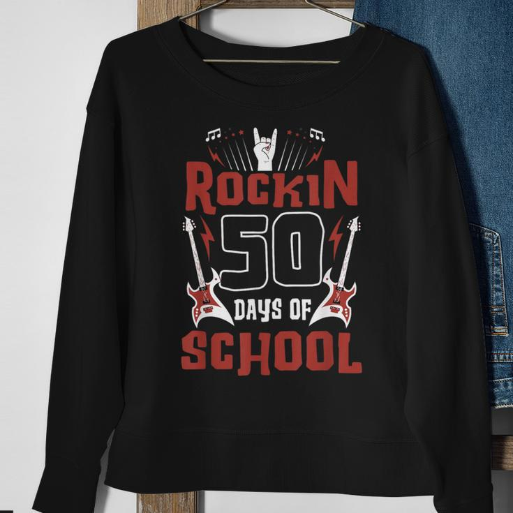 Rockin 50 Days Of School 50Th Day Of School 50 Days Smarter Sweatshirt Gifts for Old Women