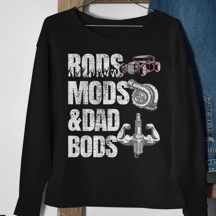 Rods Mods & Dad Bods Hot Rod Mechanic Fabricator Sweatshirt Gifts for Old Women