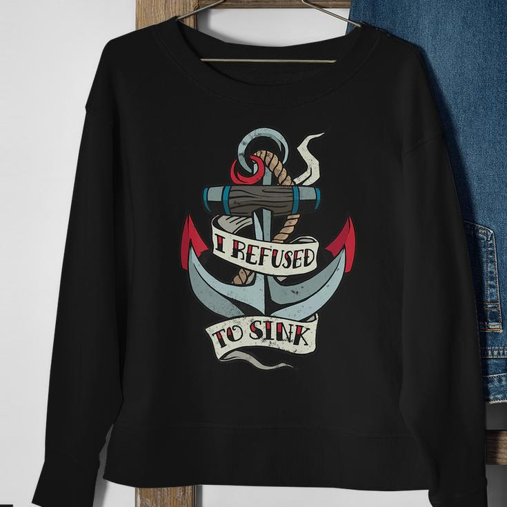Sailor Quote Anchor Rope Sailboat Clothing Sweatshirt Gifts for Old Women