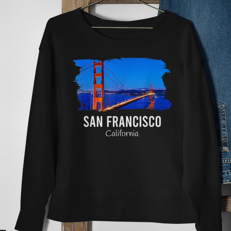 San Francisco California Bay Area Golden Gate Bridge Skyline Sweatshirt Gifts for Old Women