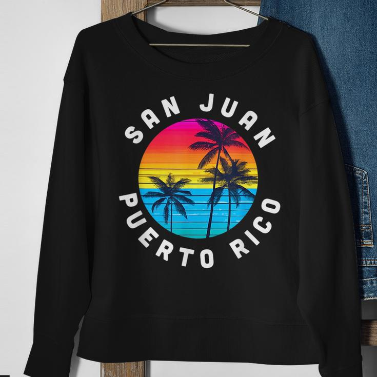 San Juan Puerto Rico Vacation Souvenir Sunset Beach Sweatshirt Gifts for Old Women